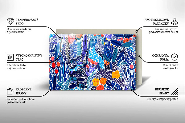 Tabla de cortar de vidrio Prado pintado