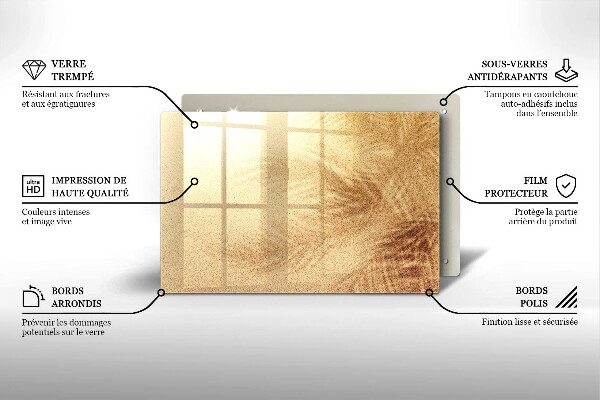 Tabla de cortar de vidrio Vacaciones de arena en la playa