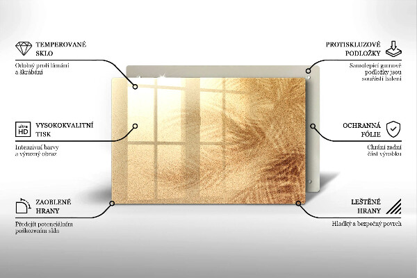 Tabla de cortar de vidrio Vacaciones de arena en la playa