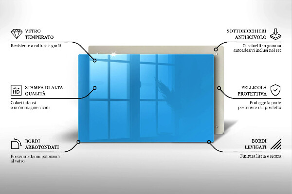 Tabla de cortar de vidrio Color azul