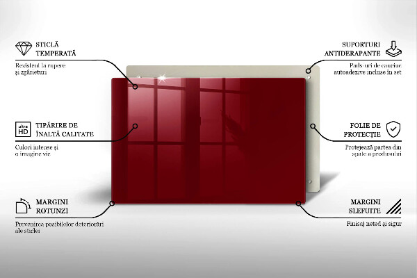 Tabla de cortar de vidrio Color burdeos