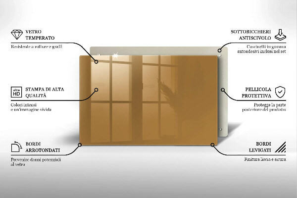 Tabla de cortar de vidrio Color beige