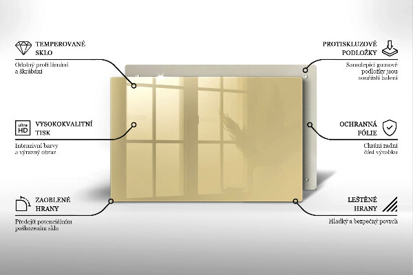 Tabla de cortar de vidrio Color beige