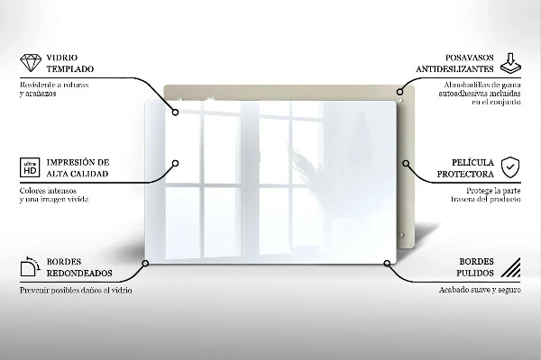 Tabla de cortar de vidrio El color blanco