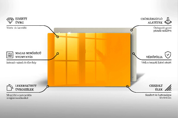 Tabla de cortar de vidrio Color amarillo oscuro