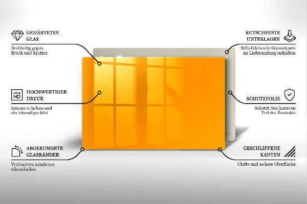 Tabla de cortar de vidrio Color amarillo oscuro
