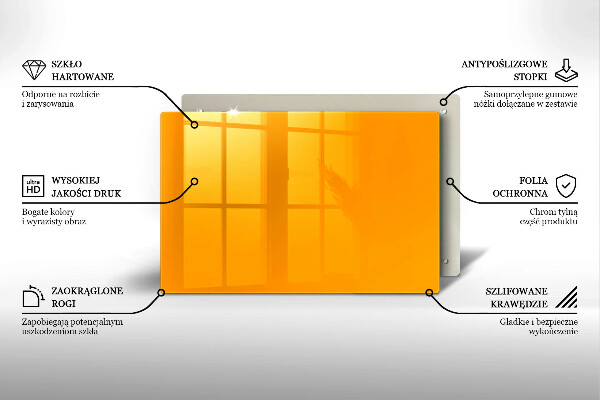 Tabla de cortar de vidrio Color amarillo oscuro