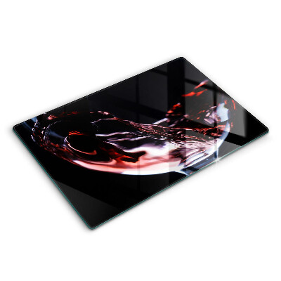 Tabla de cortar de vidrio Una copa de vino tinto