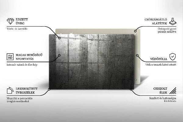 Tabla de cortar de vidrio Textura metálica