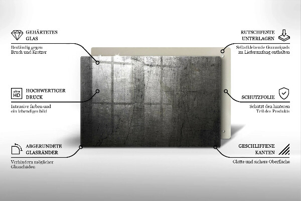 Tabla de cortar de vidrio Textura metálica