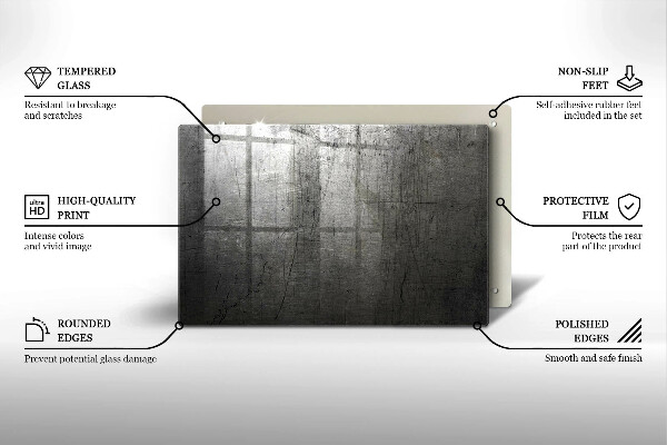 Tabla de cortar de vidrio Textura metálica