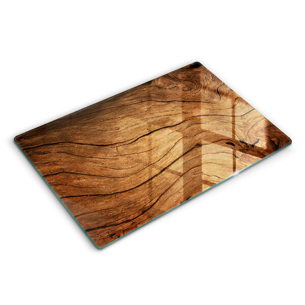 Tabla de cortar de vidrio Textura de tablero de madera