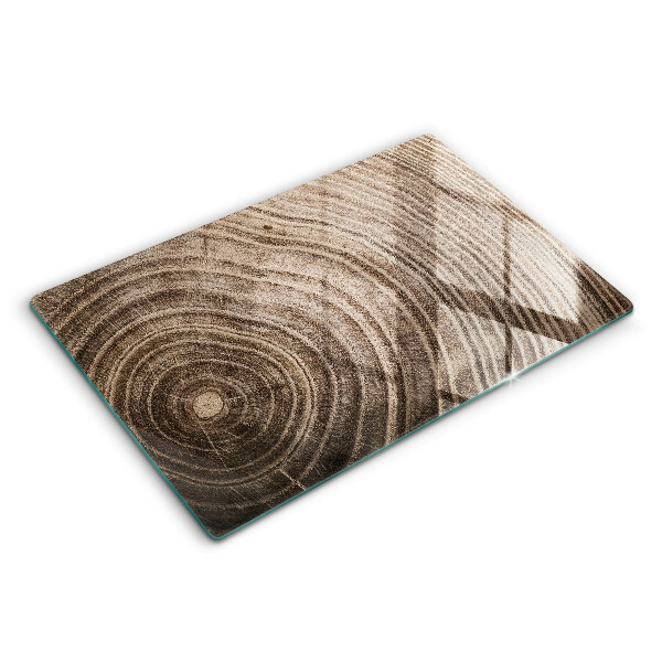 Tabla de cortar de vidrio Anillos de madera