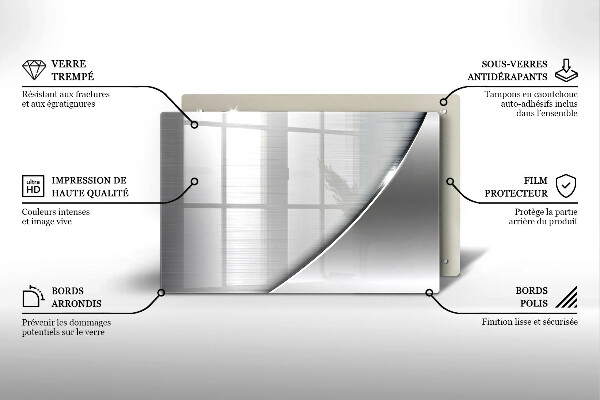Tabla de cortar de vidrio Formas metálicas