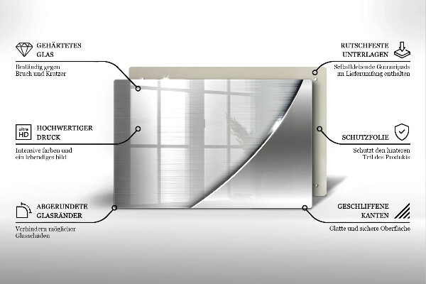 Tabla de cortar de vidrio Formas metálicas