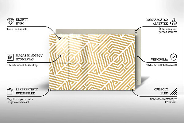 Tabla de cortar de vidrio Líneas geométricas
