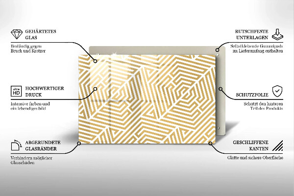 Tabla de cortar de vidrio Líneas geométricas