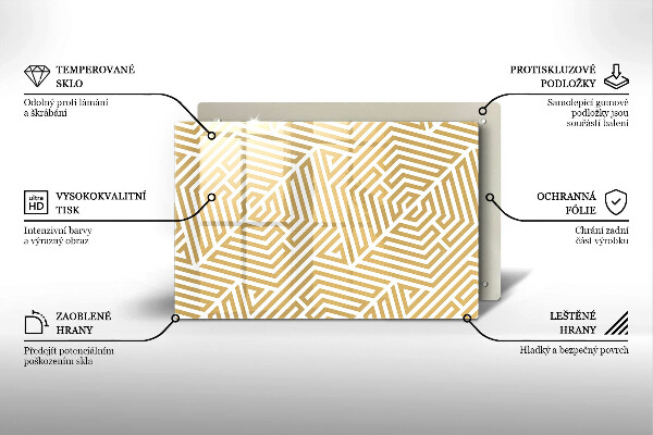 Tabla de cortar de vidrio Líneas geométricas