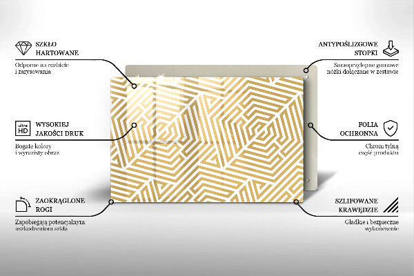 Tabla de cortar de vidrio Líneas geométricas