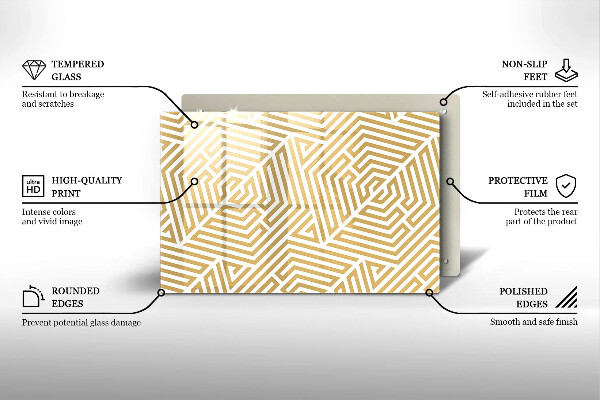 Tabla de cortar de vidrio Líneas geométricas