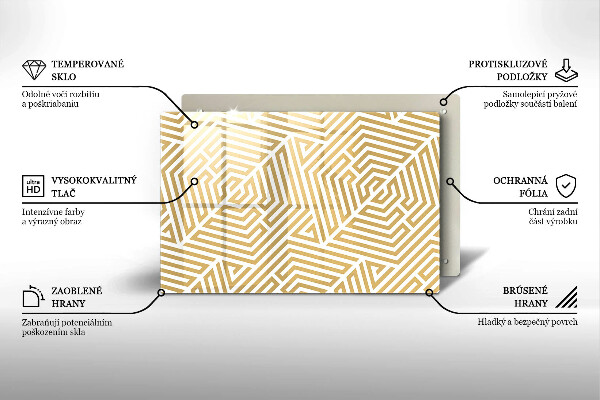 Tabla de cortar de vidrio Líneas geométricas