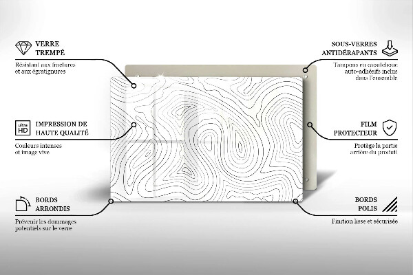 Tabla de cortar de vidrio Formas abstractas