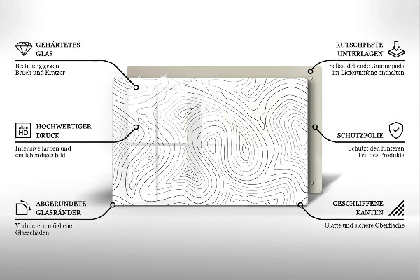 Tabla de cortar de vidrio Formas abstractas