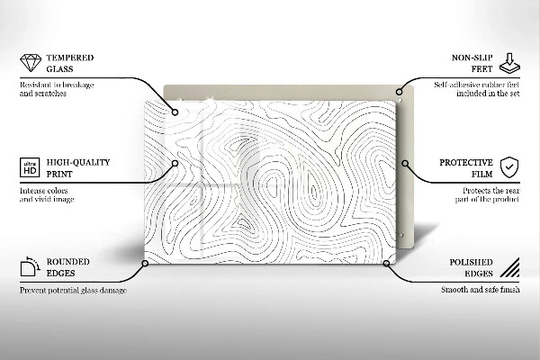 Tabla de cortar de vidrio Formas abstractas