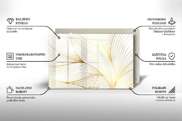 Tabla de cortar de vidrio Patrón de líneas modernas