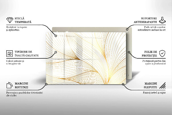 Tabla de cortar de vidrio Patrón de líneas modernas
