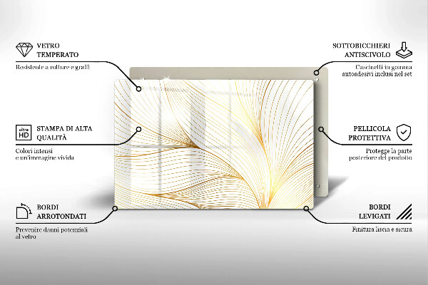 Tabla de cortar de vidrio Patrón de líneas modernas