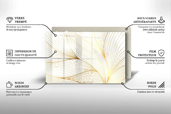 Tabla de cortar de vidrio Patrón de líneas modernas