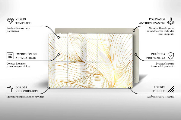 Tabla de cortar de vidrio Patrón de líneas modernas