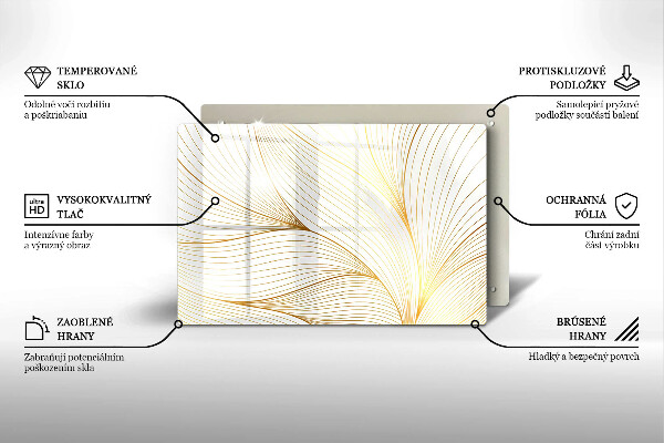 Tabla de cortar de vidrio Patrón de líneas modernas