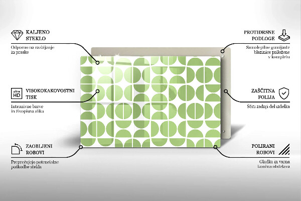 Tabla de cortar de vidrio Patrón de formas boho