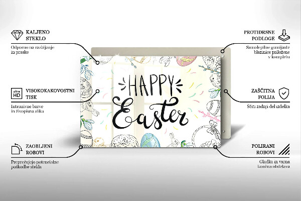 Tabla de cortar de vidrio Happy easter