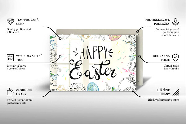 Tabla de cortar de vidrio Happy easter