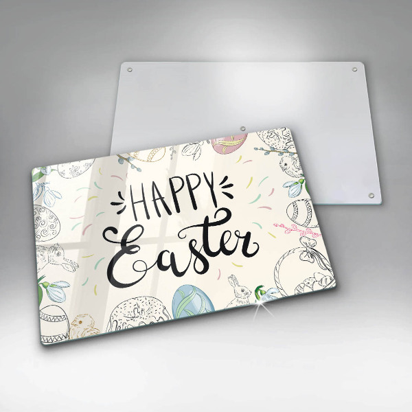 Tabla de cortar de vidrio Happy easter