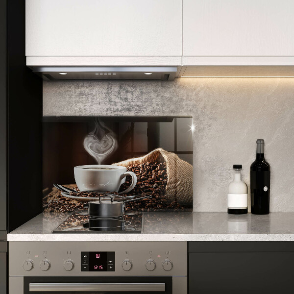 Tabla de cortar de vidrio Café y una taza