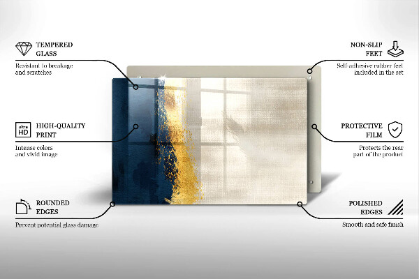 Tabla de cortar de vidrio Abstracción de oro