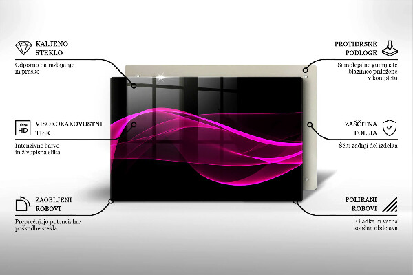 Tabla de cortar de vidrio Abstracción rosa