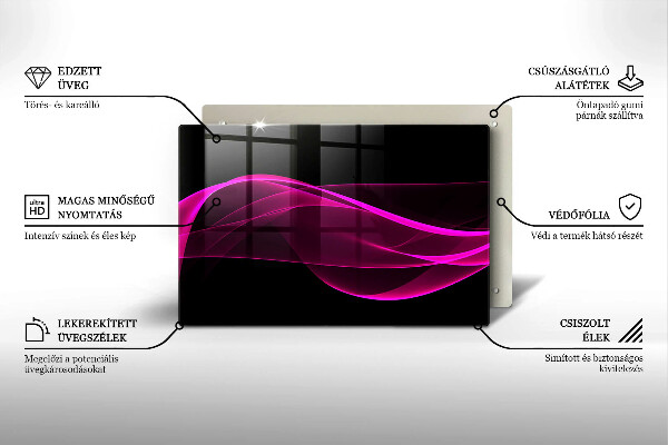 Tabla de cortar de vidrio Abstracción rosa