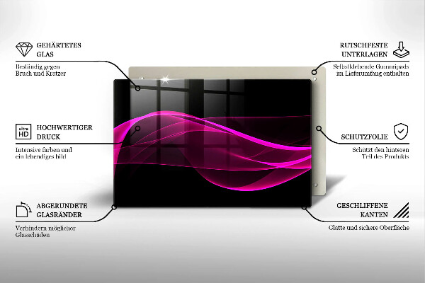 Tabla de cortar de vidrio Abstracción rosa