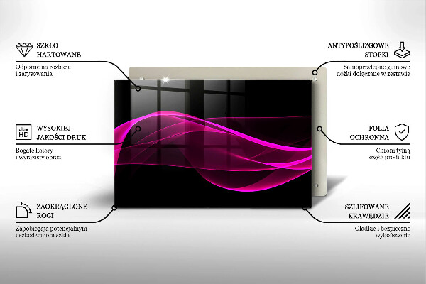 Tabla de cortar de vidrio Abstracción rosa