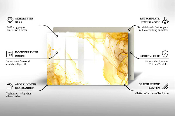 Tabla de cortar de vidrio Abstracción dorada