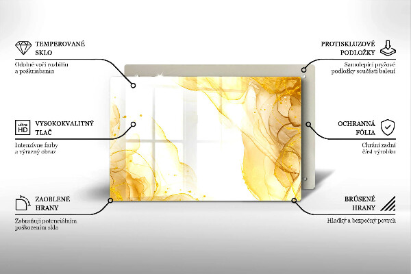 Tabla de cortar de vidrio Abstracción dorada