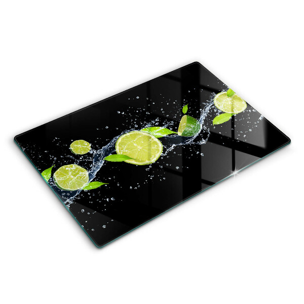 Tabla de cortar de vidrio Agua de lima y menta