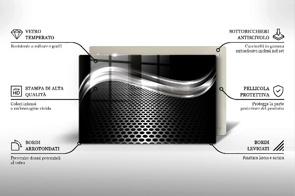 Tabla de cortar de vidrio Estructura metálica