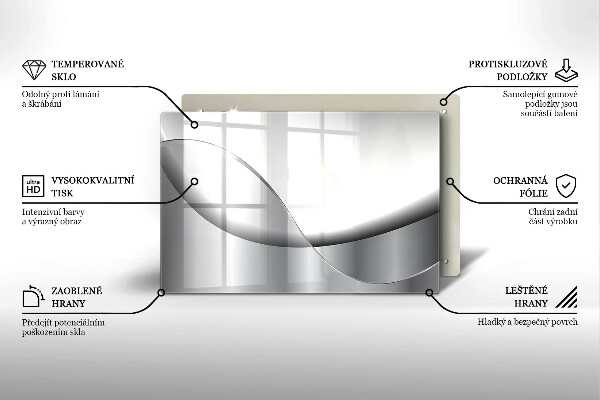 Tabla de cortar de vidrio Diseño de líneas abstractas