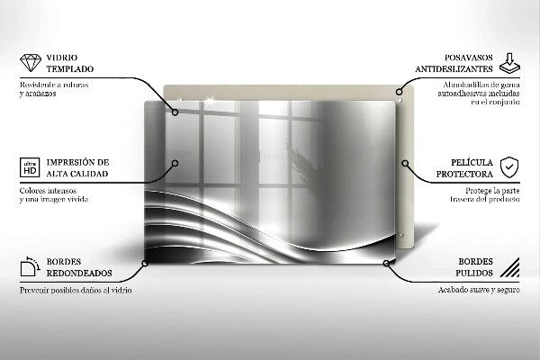 Tabla de cortar de vidrio Estructura metálica
